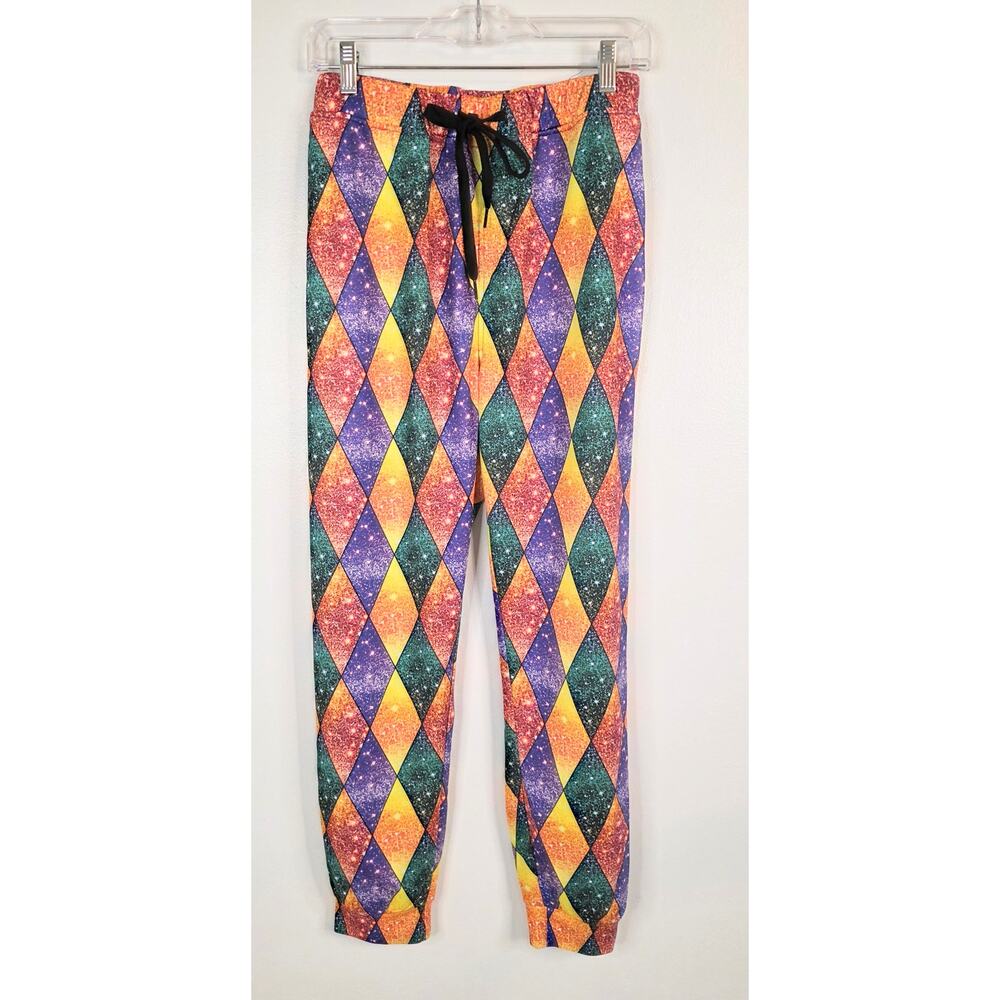 Unbranded Colorful Mardi Gras Harlequin Lounge Pants/Pajamas Unisex Size Medium